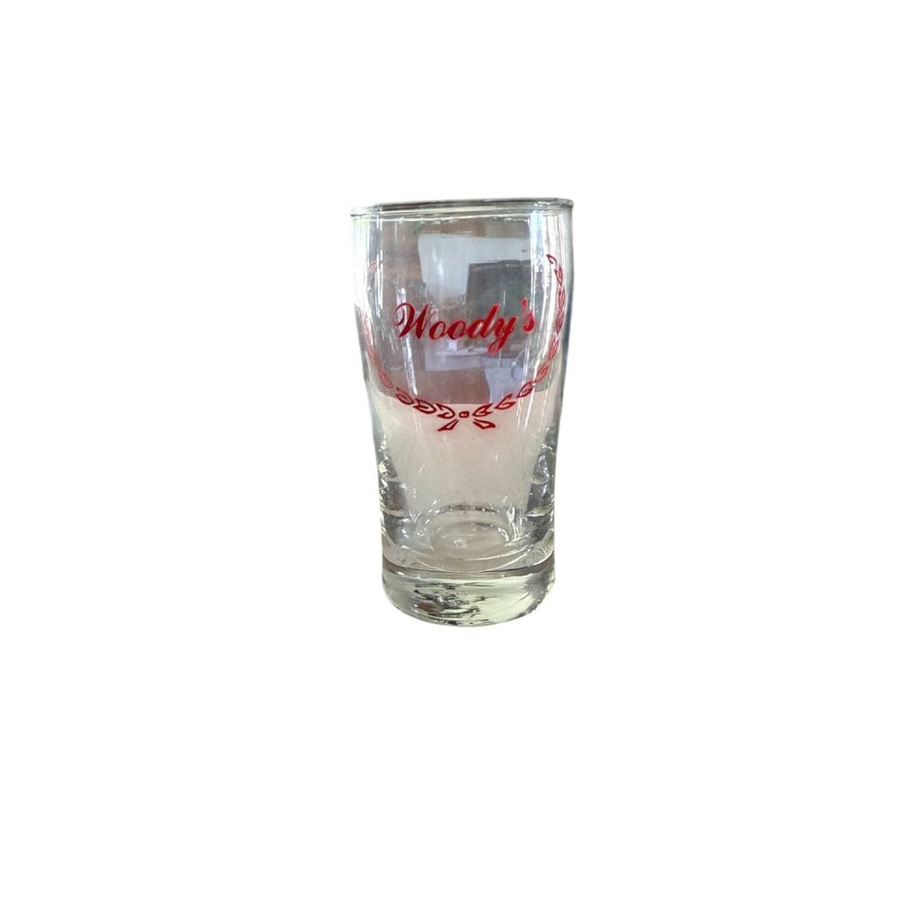 Woodys Glass Cup Mug Souvenir Logo Red Drinkware Collectible